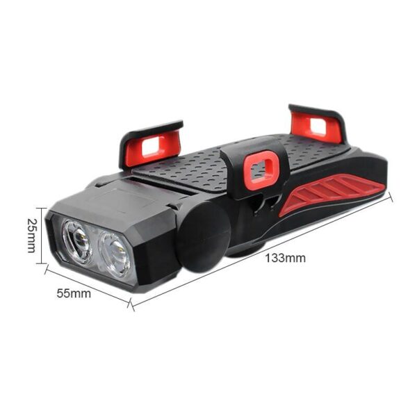 4 in 1 Cycle Horn/ Light 2*T6 LED/ PowerBank/ Phone Holder - Image 4