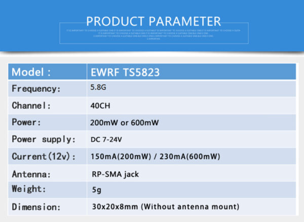 EWRF TS5823 Pro FPV Transmitter For RC Drone - Image 4