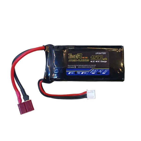 1500mAh Tiger 2S 7.4v 30C Lipo Battery - Image 2