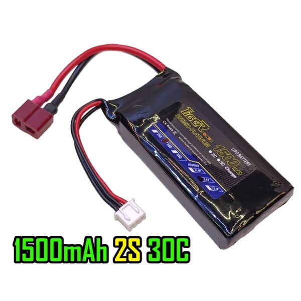 1500mAh Tiger 2S 7.4v 30C Lipo Battery