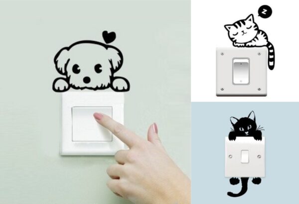 Switch Sticker for Living Room/Bed room Fashion Creative Wall Sticker