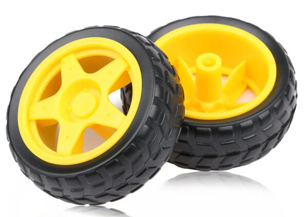 1 Pcs Yellow Plastic Mag Wheel Soft Tyre