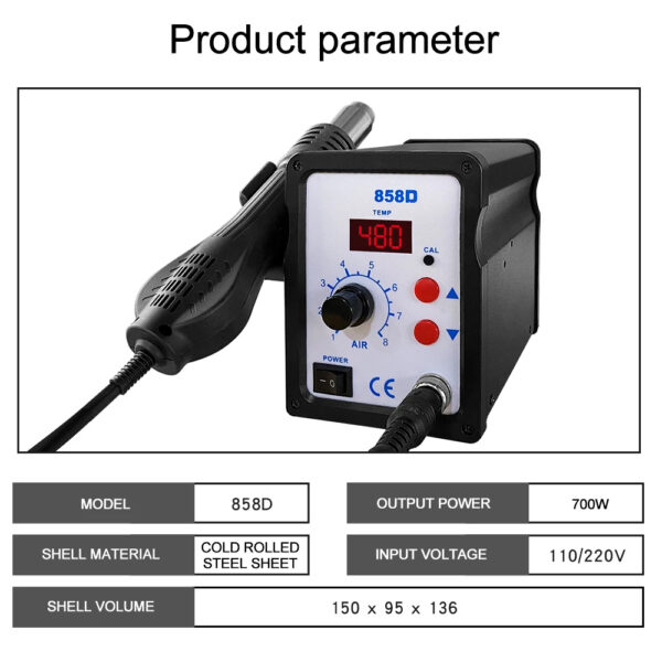 BAKU 858D Hot Air Gun 220V - Image 3