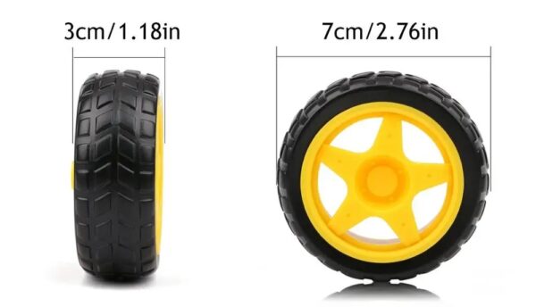 1 Pcs Yellow Plastic Mag Wheel Soft Tyre - Image 2