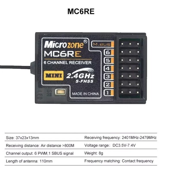 MicroZone MC6RE PWM/S-BUS Receiver - Image 4