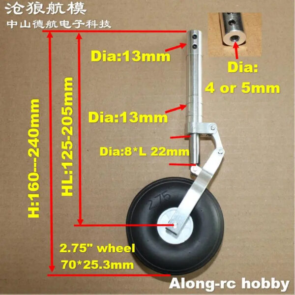 Front landing Gear Wheel with Suspension for DIY RC Plane Parts