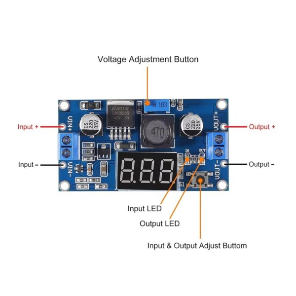 DC-DC Step Down Converter Buck Module LM2596  with LED Display - Image 3